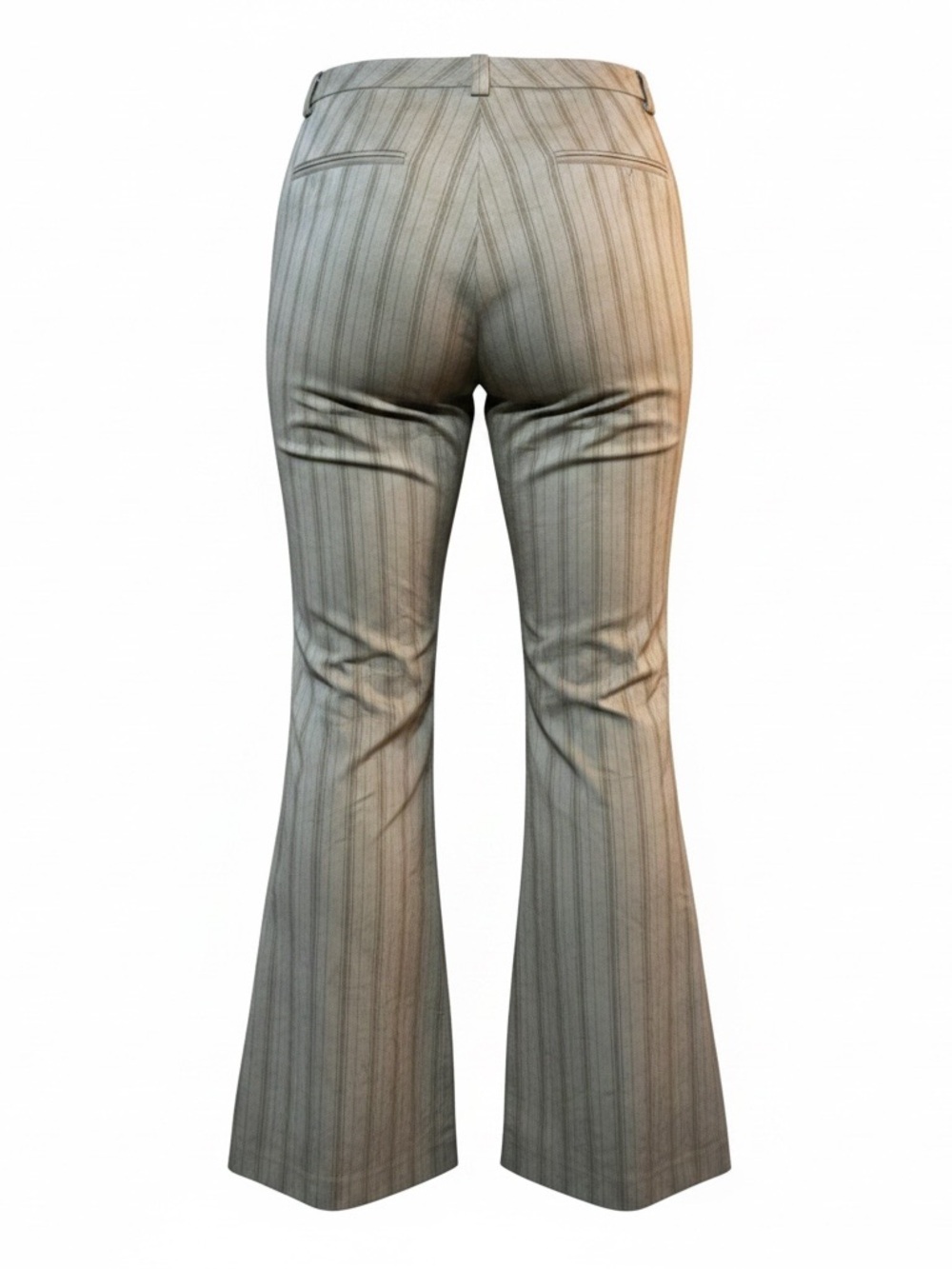 Sinéquanone Paris Pinstripe Wide-Leg flare Dress Pants in Olive Brown Size 6 - Picture 3 of 9
